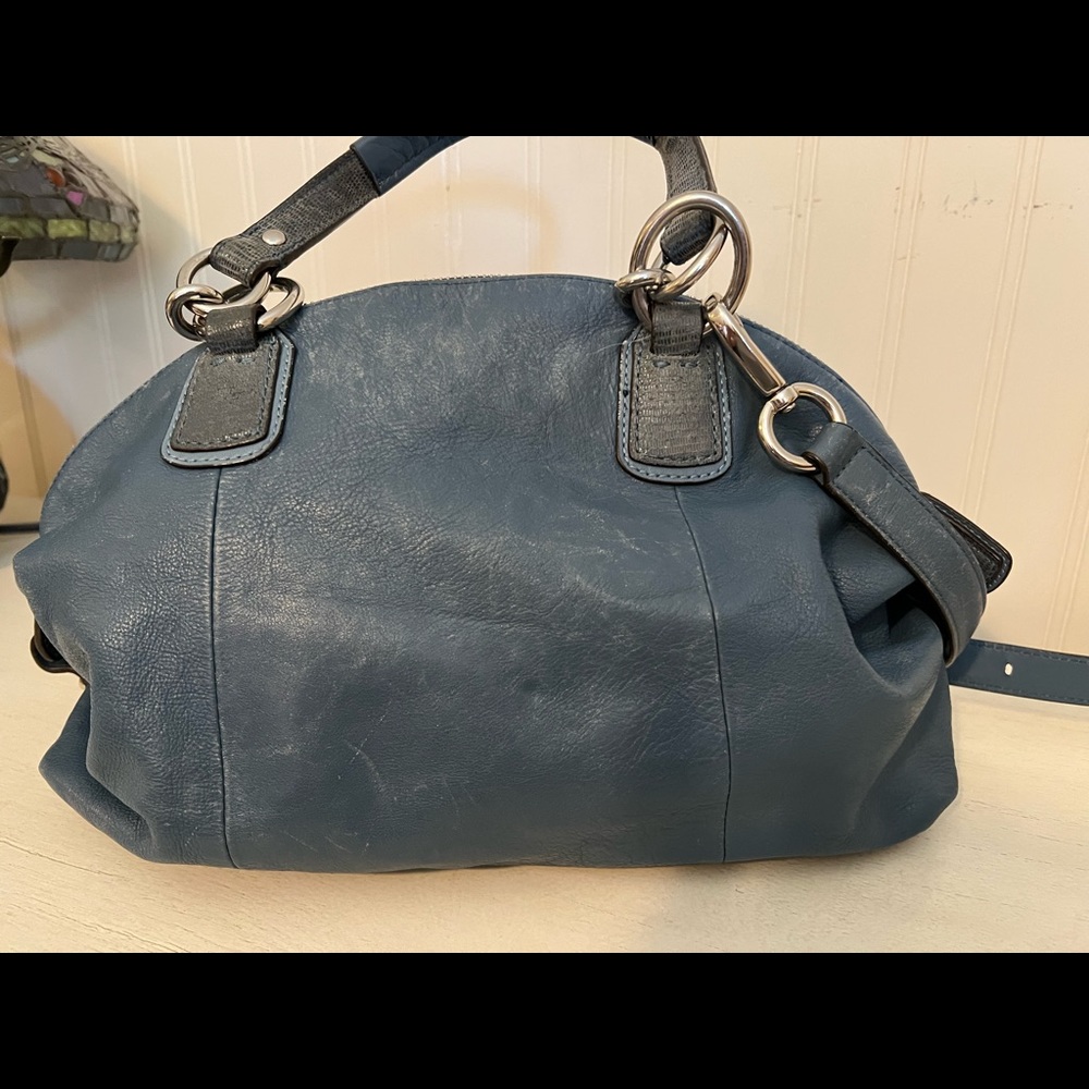 Coach Kristin domed blue leather satchel - Picture 4 of 8